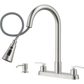 Day-cr2006 Dayone 2 Handle Kitchen Faucet With Pull Down Sprayer 4 Holes Sink Faucets For Kitc