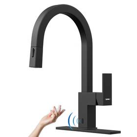 Dayone Day-crtl2770mb Black Touchless Kitchen Faucet Square Modern Sensor Hands-free Sink