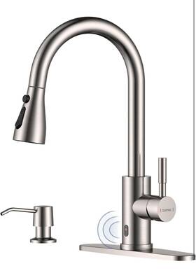 Day-crtl2776 Dayone Touchless Kitchen Sink Faucet With Soap Dispenser And Pull Down Sprayer Stainle