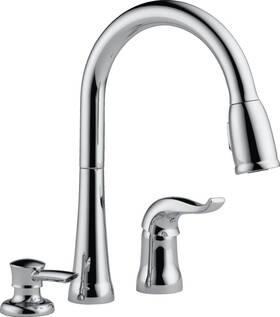 Delta 034449580649 Kate Chrome Kitchen Faucet With 4.00 X 13.00 20.00 Inches