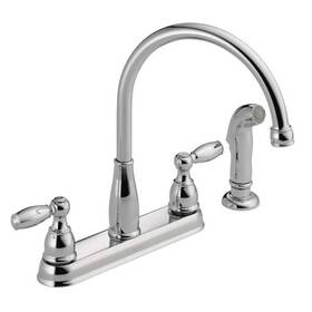 Delta 034449696883 Foundations 2-handle Standard Kitchen Faucet With Side Sprayer In Chrome