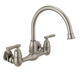 Delta 034449860611 Corin 2-handle Wall-mount Kitchen Faucet In Stainless