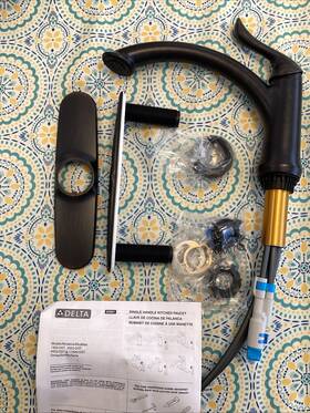 1353-rb-dst Delta Linden Single Handle Kitchen Faucet Less Spray Venetian Bronze