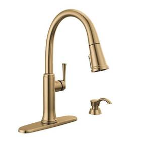 Delta 195205026624 Single Handle Pull Down Sprayer Kitchen Faucet With Shieldspray Champagne Bronze