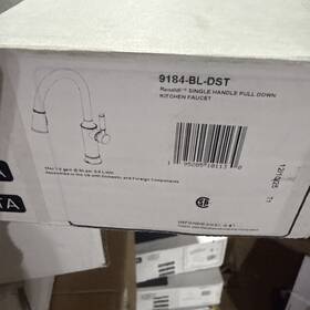 9184-bl-dst Delta 195205101130 Matte Black Single Hole Pull Down Kitchen Faucet With Spray