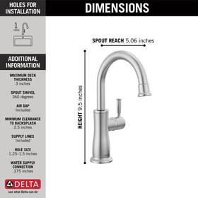 1960-ar-dst Delta Faucet Traditional Beverage Arctic Stainless