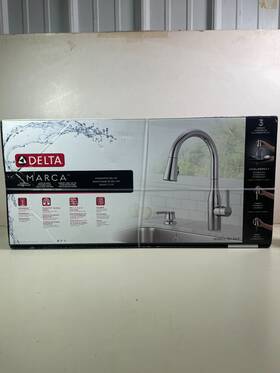 19780z-sd-dst Delta Marca Pulldown Kitchen Faucet In Chrome New Sealed Nos
