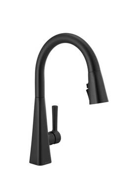 19802z-bl-dst-r Delta Lenta Pull-down Kitchen Faucet 1 Handle Matte Black