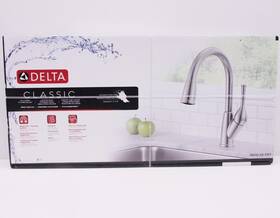 19810-ss-dst Delta Classic Single Handle Pull Down Sprayer Kitchen Faucet Stainless Steel