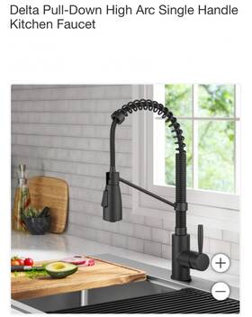19833lf-bl Delta Pull-down High Arc Single Handle Kitchen Faucet Matte Black