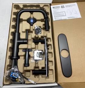 Delta 19868lf-bl Nicoli Matte Black U-spout Kitchen Faucet
