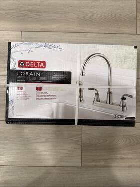 21716lf-ss Delta Lorain Stainless 2 Handle Deck Mount High Arc Kitchen Faucet