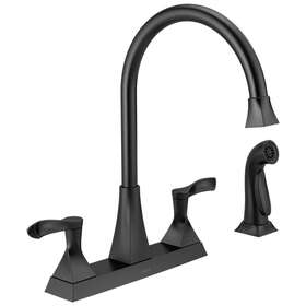 21741lf-bl-r Delta Everly Kitchen Faucet 2 Handle With Spray Matte Black-certified Refurbished