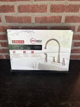 21742lf-sp Delta Emmett Two Handle Kitchen Faucet With Side Spray Stainless
