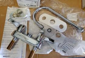 27c4843 Delta Two-handle Centerset Deck-mount Sink Faucet With Gooseneck Spout