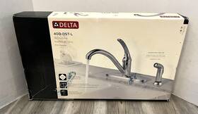 400-dst-l Delta New Chrome Single Handle Kitchen Faucet With Sprayer Supply Lines