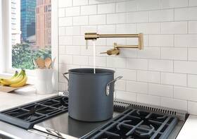 5lf-cz Delta Brushed Gold Modern Pot Filler Kitchen Faucet Champagne Bronze
