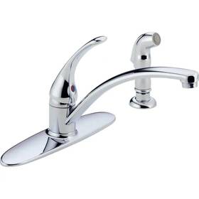 Delta 726084161610 Foundations Single-handle Standard Kitchen Faucet With Side Sprayer In Chrome