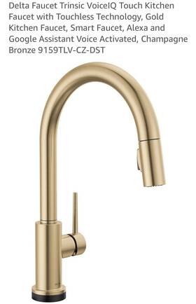 9159tlv-cz-dst Delta Trinsic Gold Touch Single Handle Pull Down Sprayer Kitchen Faucet 9159tlv