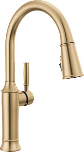 9184-cz-pr-dst Delta 9184-dst Renaldi 1.8 Gpm 1 Hole Pull Down Kitchen Faucet - Lumicoat