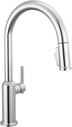 9185-pr-dst Delta 9185-dst Cordova 1.8 Gpm 1 Hole Pull Down Kitchen Faucet - Lumicoat Chrome