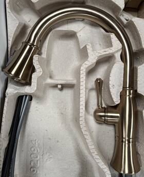9197-cz-pr-dst Delta Single Hole Pulldown Kitchen Faucet - Champagne Bronze