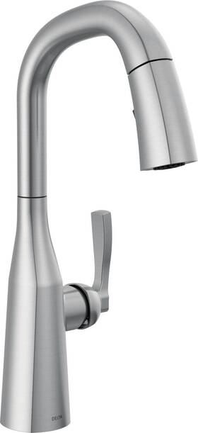 9976-ar-pr-dst Delta 9976-pr-dst Stryke 1.8 Gpm Pull-down Bar/prep Faucet - Lumicoat Arctic