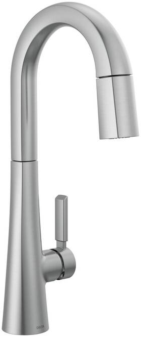 9991-ar-pr-dst Delta 9991-pr-dst Monrovia 1.8 Gpm 1 Hole Pull Down Bar/prep - Lumicoat Arctic