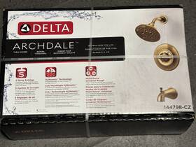 144798-cz Delta Faucet Archdale Single Handle Tub And Shower - Champagne Bronze