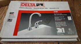 N190 Delta Faucet Company 034449446501 Single Handle Two Hole Kitchen Prep/ Bar Model #n190. New Open Box