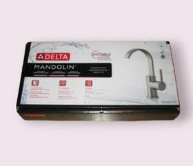 15630lf-sp Delta Faucet Company Mandolin Single Hole Single-handle Bathroom In Spotshield Brushed Nickel