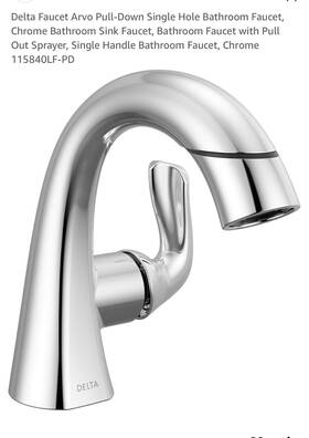 1584olf-pd Delta Faucet Company Single Handle Pull Down Bathroom New Chrome