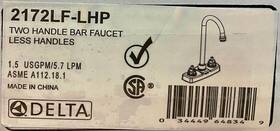 2172lf-lhp Delta Faucet Company 2172lflhp Classic Two Handle Bar/prep Inch Less Handles