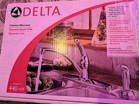 Wf-440 Delta Faucet Company 440-wf Collins Single Handle Kitchen With Spray Polished Chrome