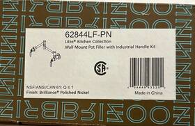 62844lf-pn Delta Faucet Company 62854lf Brizo Litze Wall Mounted Pot Filler Polished Nickel