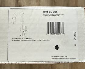 9991-bl-dst Delta Faucet Company Monrovia Single Handle Pull Down Bar/prep Black