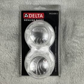 Rp23498-3 Delta Hot And Cold Acrylic Knob Handles Set Clear For Faucets