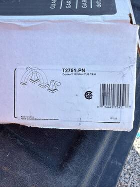 T2751-pn Delta Dryden Roman Tub Faucet - Polished Nickel Brand New In Box