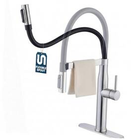Krx2058m Deluxe Brassware Co. Ltd Stilwerk 3-in-1 Kitchen Sink Faucet With Pull-out Sprayer 3 Stainless Steel