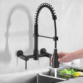 Demiinus 313399262432 Wall Mount Kitchen Faucet 8 Inch Center Commercial Sink With Pull Dow