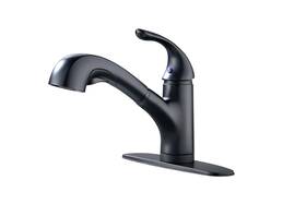 Derengge 971377625445 Single Handle Pull Out Kitchen Faucet Matte Black Sink With De