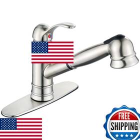 B00hc83hjy Derengge Pull-out Kitchen Faucet Stainless Steel 1 Or 3-hole Single Handle