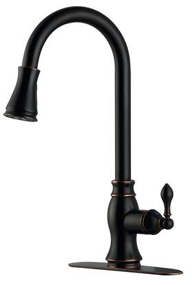 Fk-c258d-orb-tud Derengge Oil Rubber Bronze Kitchen Sink Faucet Single Handle Pull-down