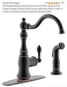 Kf6832tb-orb Derengge Single Handle Kitchen Faucet With Sprayer