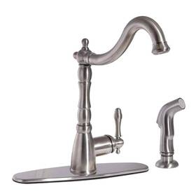 523225 Design House Oakmont Single-handle Kitchen Faucet With Side Sprayer Satin Nickel
