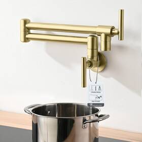 Pff01gols1-1 Diamondforge Pot Filler Faucets - For Kitchen Sink Stove And Bar With Brass Wall Mount D