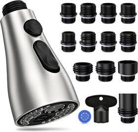 B093pzlwvq Directly Kitchen Faucet Head Replacement 3 Modes With 12 Adapters Pull Down Spray F