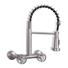 Dg-666-bn Dolgaba Wall Mount Kitchen Faucet 8 Inches Center Faucets Two Ha
