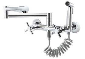 Dolgaba-wm8c-sp Dolgaba Wall-mount Kitchen Faucet 8 Center Dual-handle Brass Polished Chrome