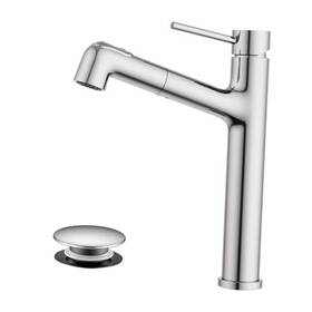 Bhur0078aslusy-chrome Dongguanshizhilianyungukejiyouxiangongsi Vessel Sink Faucet With Pull Out Sprayer Tall Bathroom Faucets Chrome